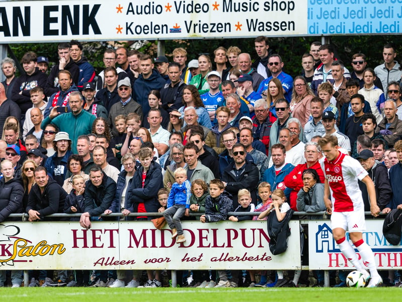 Rangers supporters take in the game against Ajax in Wezep.