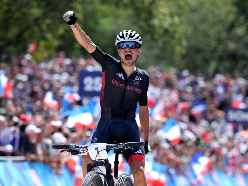 British cyclist Tom Pidcock's medal dreams seemed to be over courtesy of a fourth-lap puncture in the mountain biking - leaving him 40 second adrift of French rider Victor Koretzky. By the last lap he had remarkably caught up before taking the lead, only to lose it once more in the closing stages. A daring move seconds from the finishing line saw him take a bold inside line as the pair raced through trees, making momentary contact with Koretzky, then passing him, before racing home for gold.