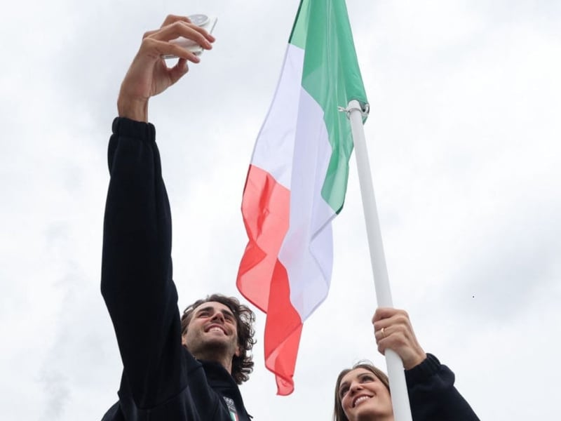 Italian high-jumper Gianmarco Tamberi's joy at being the flag bearer for his country in the Opening Ceremony turned into horror as he saw his wedding ring slip off his finger and sink to the bottom of the Seine. His apology to his wife posted on social media went viral after he explained "I felt it slip away, I saw it fly...I followed it with my gaze until I saw it bounce inside the boat. A tinkle of hope...but unfortunately the bounce was in the wrong direction.” He then managed to turn lemons into lemonade by putting an imaginative romantic spin on the loss, saying: "If it really had to happen...I couldn’t imagine a better place. It will remain forever in the riverbed of the city of love, flown away while I was trying to raise the Italian tricolor as high as possible during the opening ceremony of the most important sporting event in the world." Mrs Tamberi is a lucky lady.