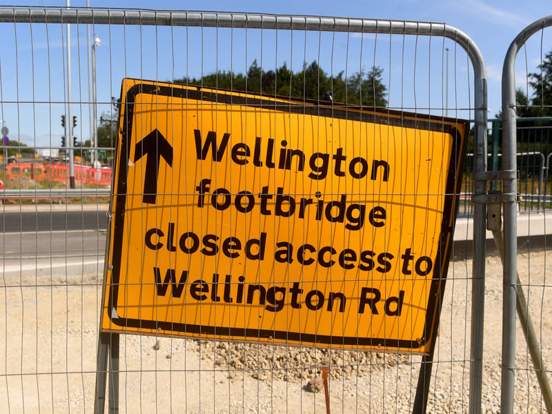 The Wellington Road footbridge is the third and final footbridge around the Gyratory to have a new wider and more accessible footway added, after Gelderd Road and Spence Lane.