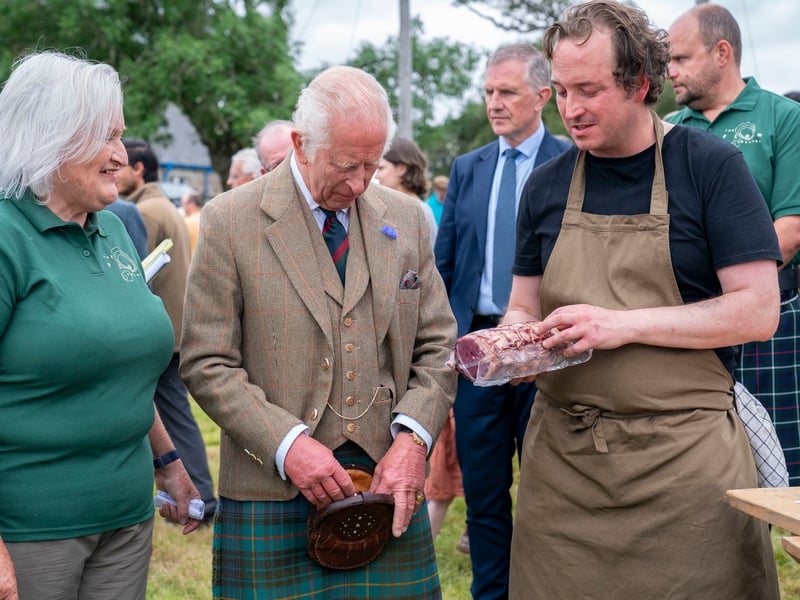 King Charles III during his visit to the Forsinard Flows Visitor Centre