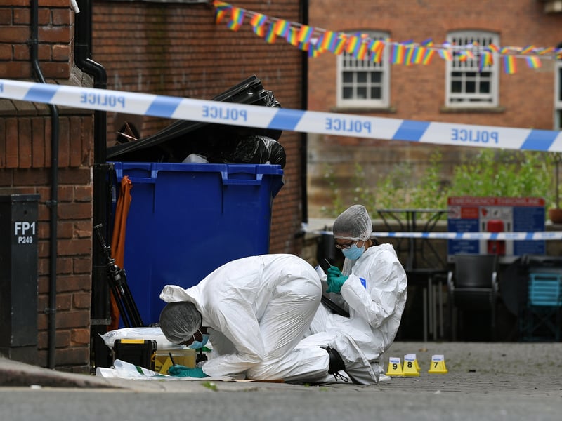Forensic personnel were spotted taking notes of what they had found.