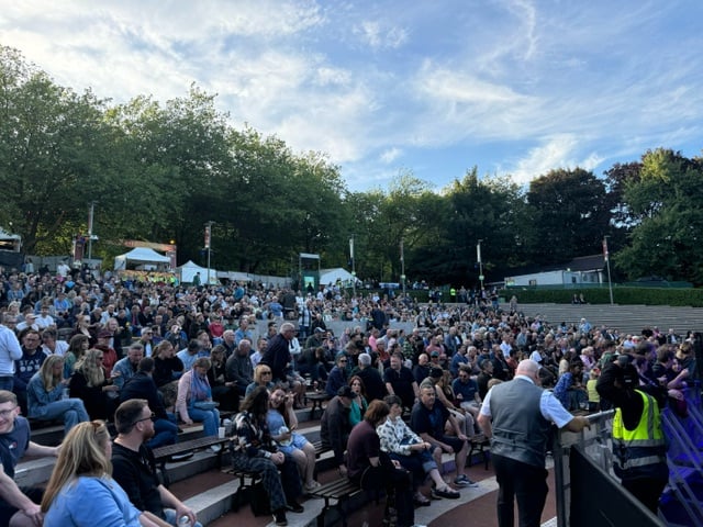 Plenty of people turned out early to enjoy the sunny weather and support act.