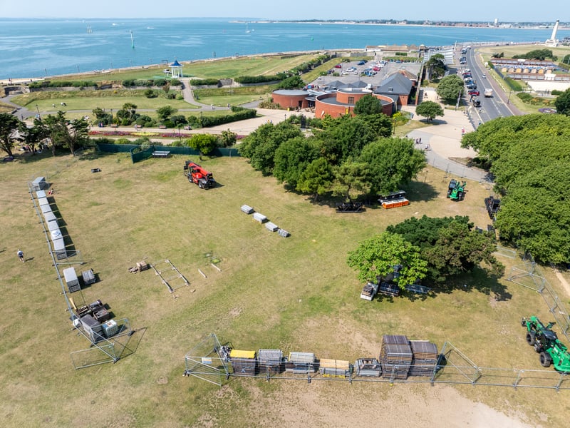 Preparation is getting underway at Southsea Common ahead of Victorious Festival. 