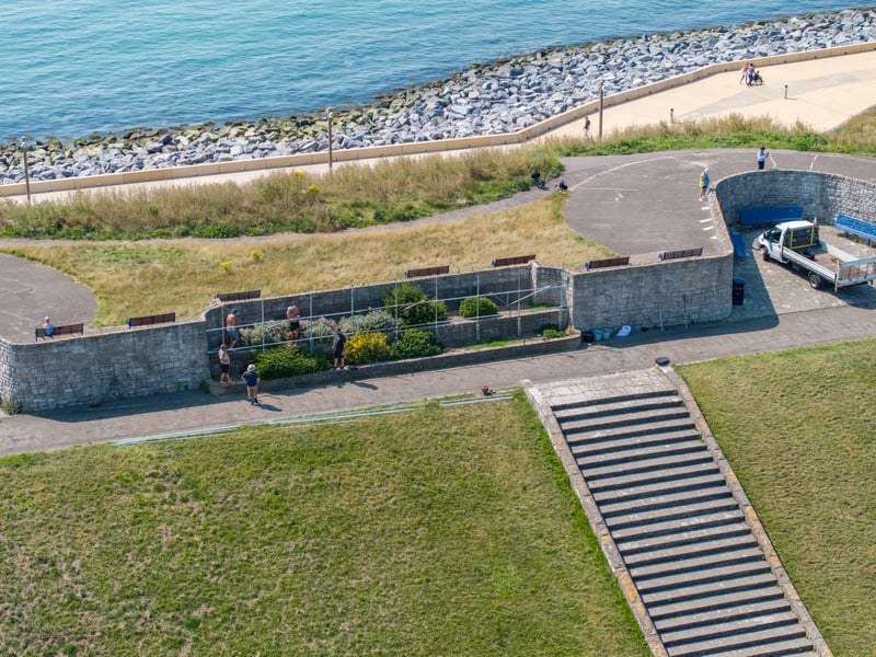 Footage reveals that preparation is getting underway on Southsea Common ahead of Victorious Festival taking place this month. 