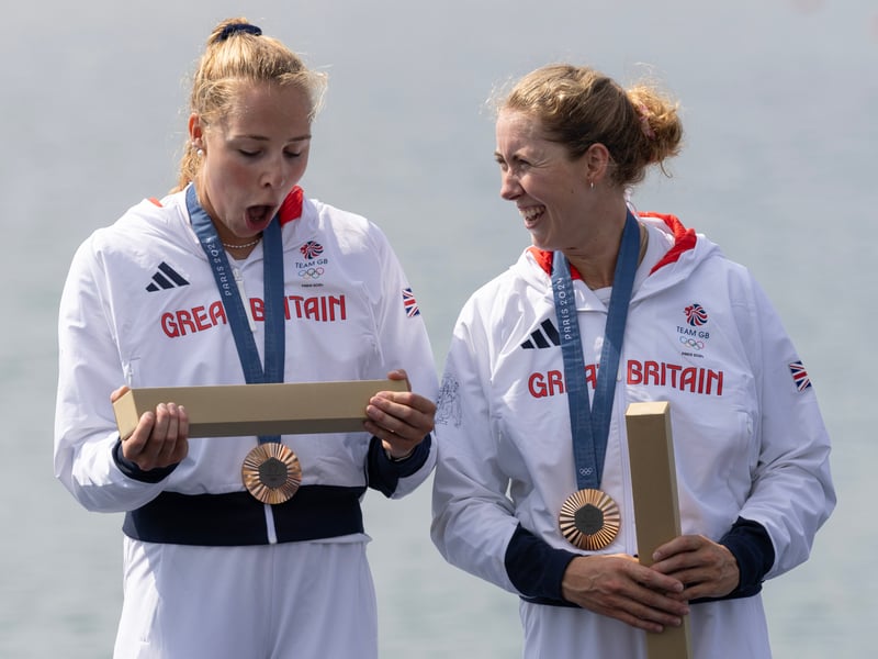 The Team GB pair won Olympic bronze for Women's Double Sculls Rowing at Vaires-sur-Marne Nautical Stadium in Paris on August 1.
