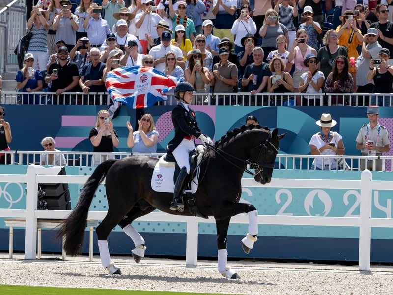 Fry took bronze in the Dressage Individual Grand Prix Special equestrian event for Team GB.