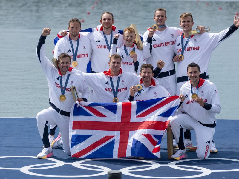 It was another set of gold medals for Team GB in the Men's eight rowing at Vaires-sur-Marne Nautical Stadium in Paris on Sunday.