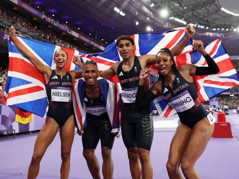 The quartet took the bronze medal during the 4 x 400m Relay Mixed final on day eight of the Olympic Games.