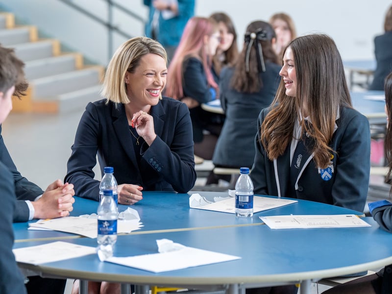 Education Secretary Jenny Gilruth meets with students at Madras College in St Andrews