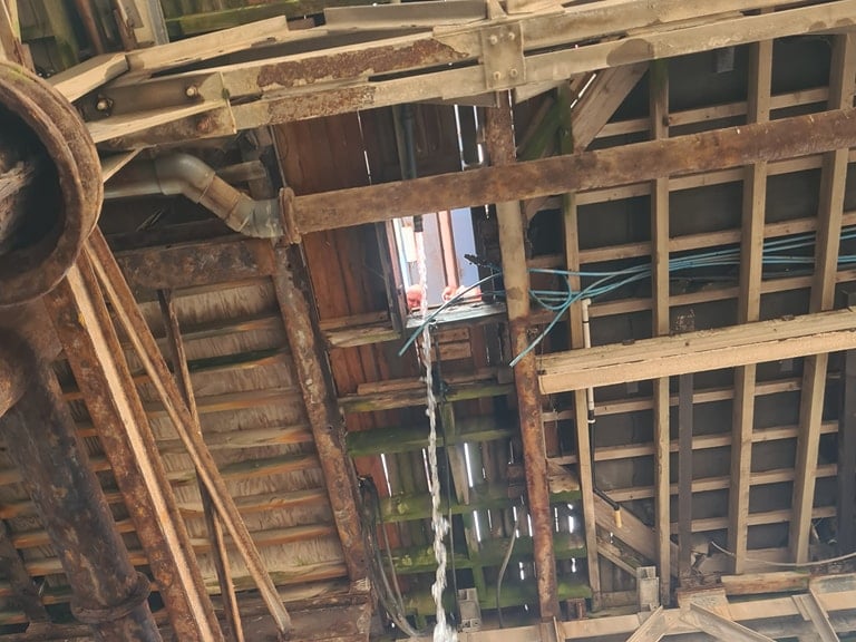 The 'trap door' in the boards of central Pier where the teen fell through to the beach