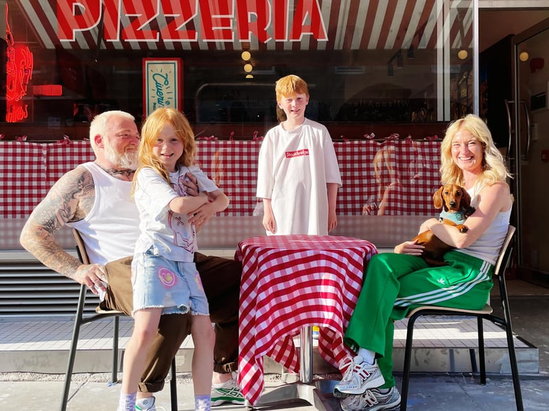 Civerinos owner Michele Civiera, pictured left, with his family outside the new branch in Stockbridge, Edinburgh.