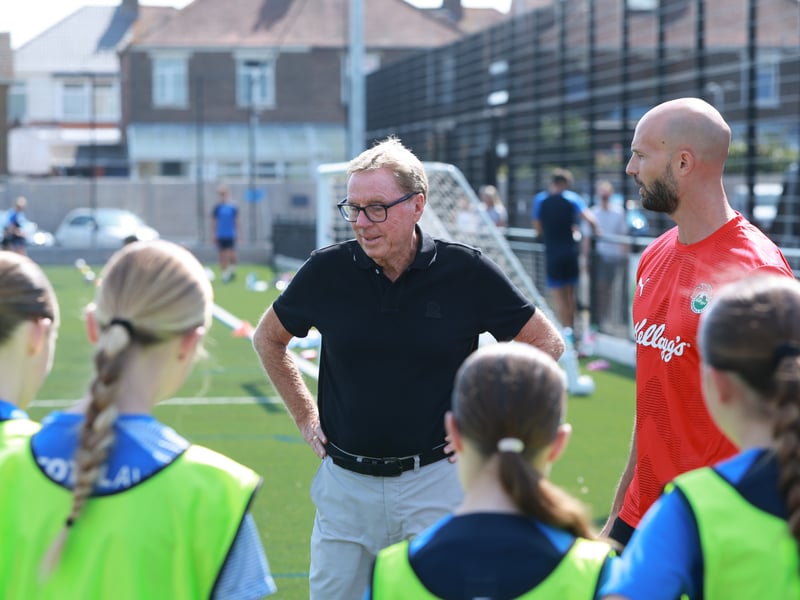 Harry Redknapp shocked youngsters at a 
football summer camp at Portsmouth’s training ground, the John Jenkins Stadium. 