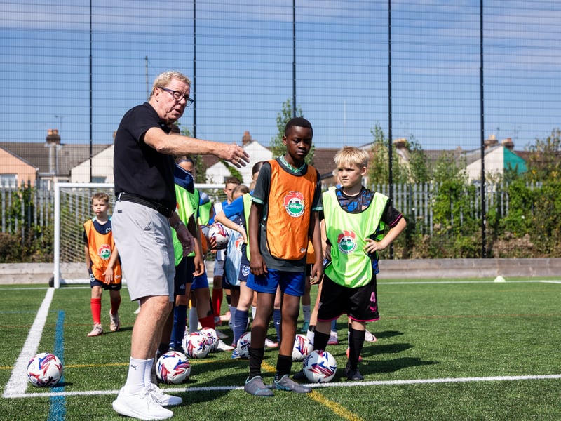 Harry Redknapp shocked youngsters at a football summer camp at Portsmouth’s training ground, the John Jenkins Stadium. 