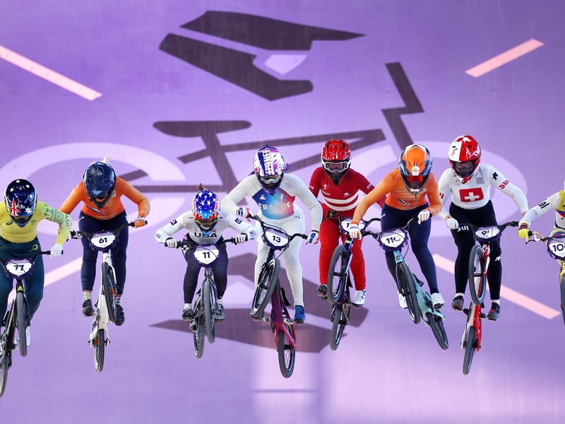 Women's Semi-Finals Run 1, Heat 1 on day seven of the Olympic Games Paris 2024 at Saint-Quentin-en-Yvelines BMX Stadium