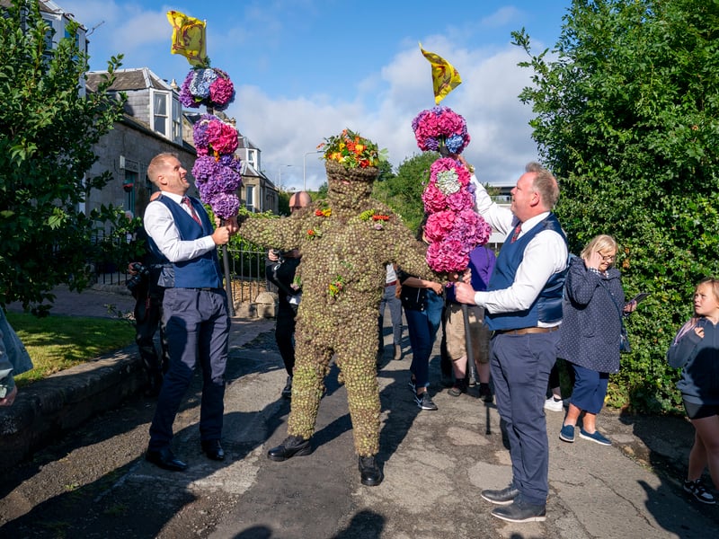 Traditionally, the Burryman and his family had collect all the burrs used – although in recent years, neighbours have helped