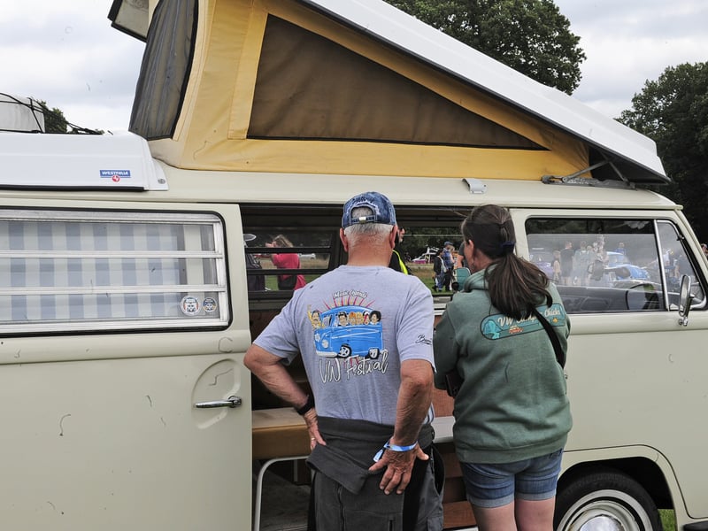 Fans admire a campervan. (pic by Steve Riding / National World)