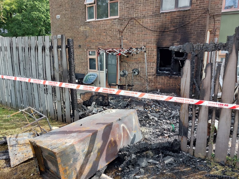 Fire services tackled a blaze in Partridge Gardens on Tuesday, August 8.