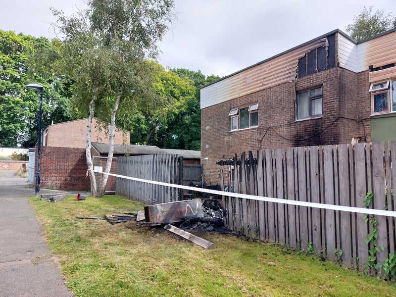 The fire started in Partridge Gardens with crews from Waterlooville and Cosham attending