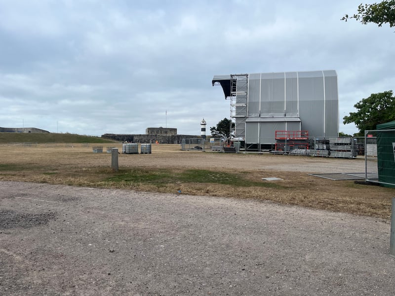 Two of the main stages have gone up on Southsea Common and Castle Field as people prepare for the annual music festival.