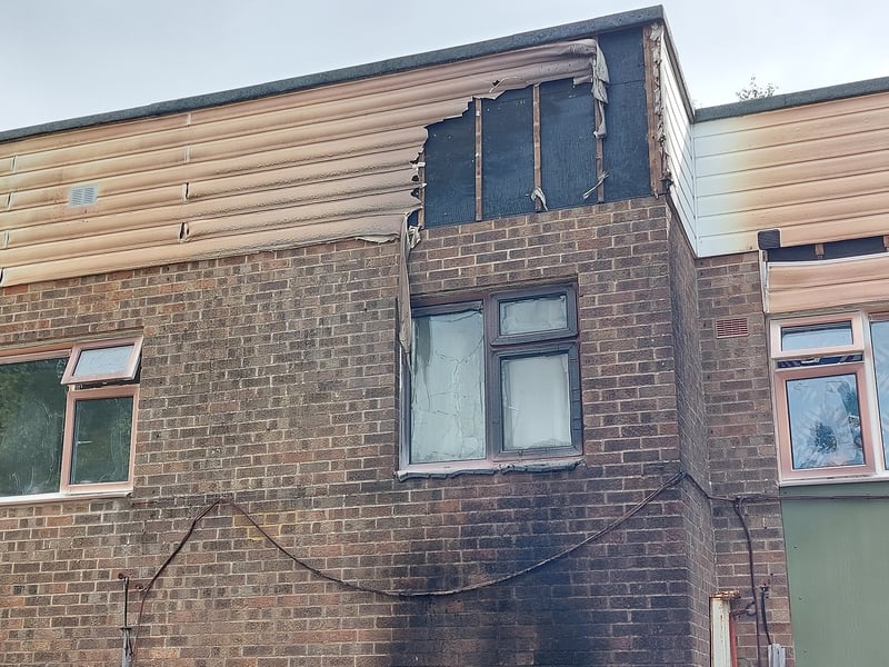 The fire spread to the flats and caused damage to the exterior