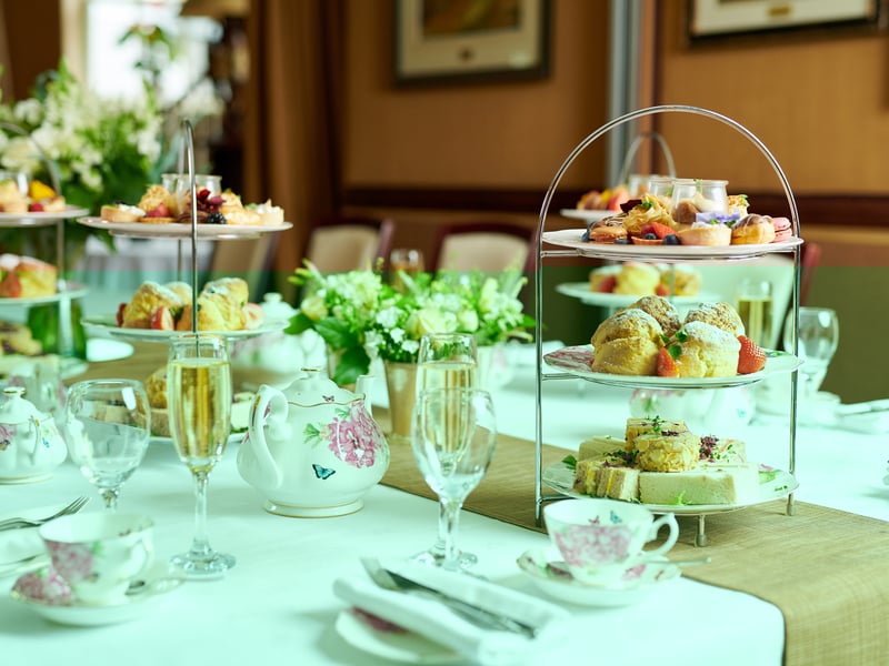 The Old Government House Hotel in Guernsey offers afternoon tea with beautiful views of the sea from its five-star hotel. 