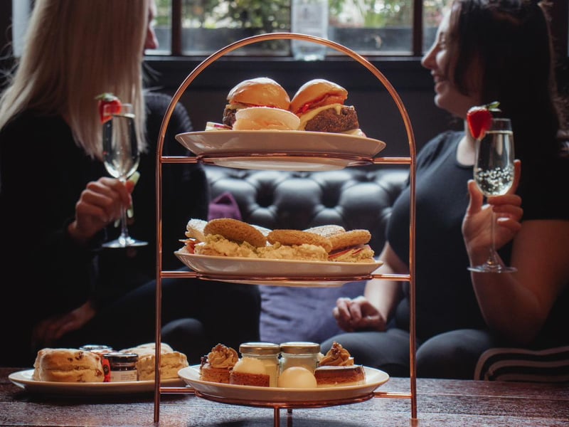 Angels Share in Edinburgh offers a boujee afternoon tea, served in a traditional style. 