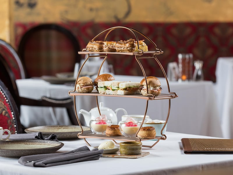 James Martin Restaurant in Manchester offers a luxury afternoon tea, serving up homemade dishes and locally sourced meats. 