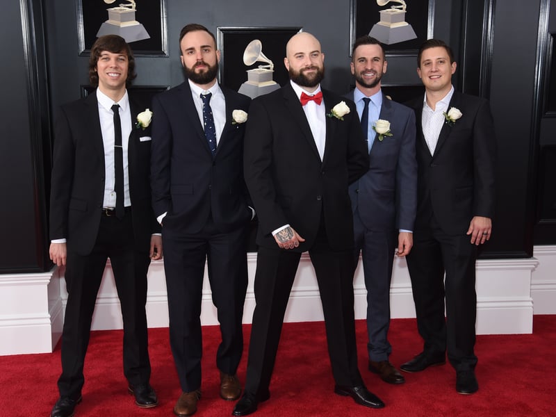 Musical group August Burns Red attends the 60th Annual GRAMMY Awards at Madison Square Garden on January 28, 2018 in New York City.