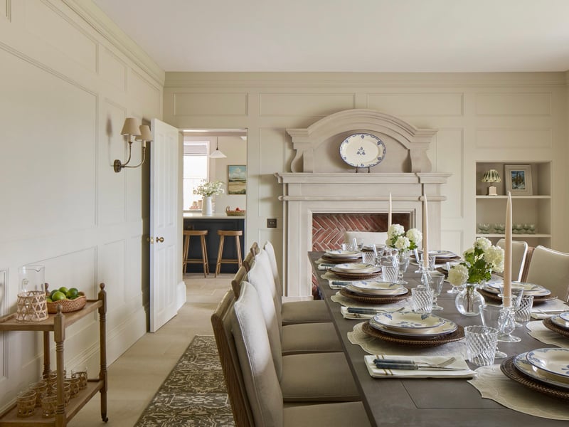There is a dining room with ample space for hosting guests and a spacious, but cosy, sitting room with a contemporary wood burning stove to snuggle up in front of a fire when winter arrives.