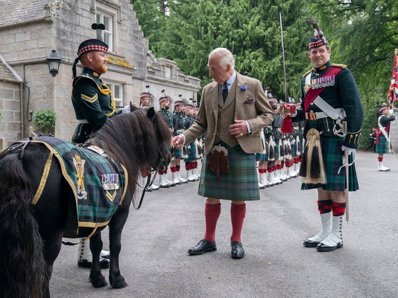 King Charles III meets Shetland pony Cpl Cruachan IV