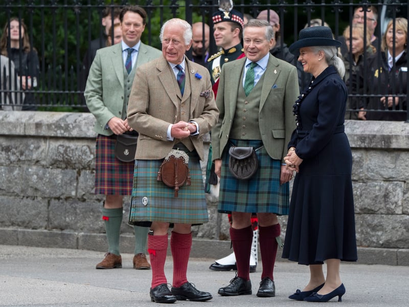 King Charles III arrives to inspect the Balaklava Company