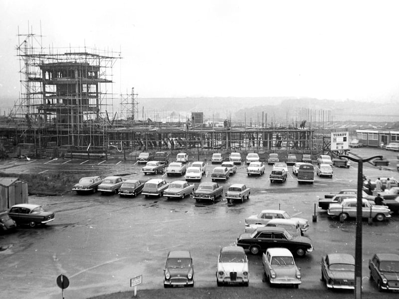 Leeds Bradford Airport showing construction work in progress in September 1966 on the building of a new terminal.