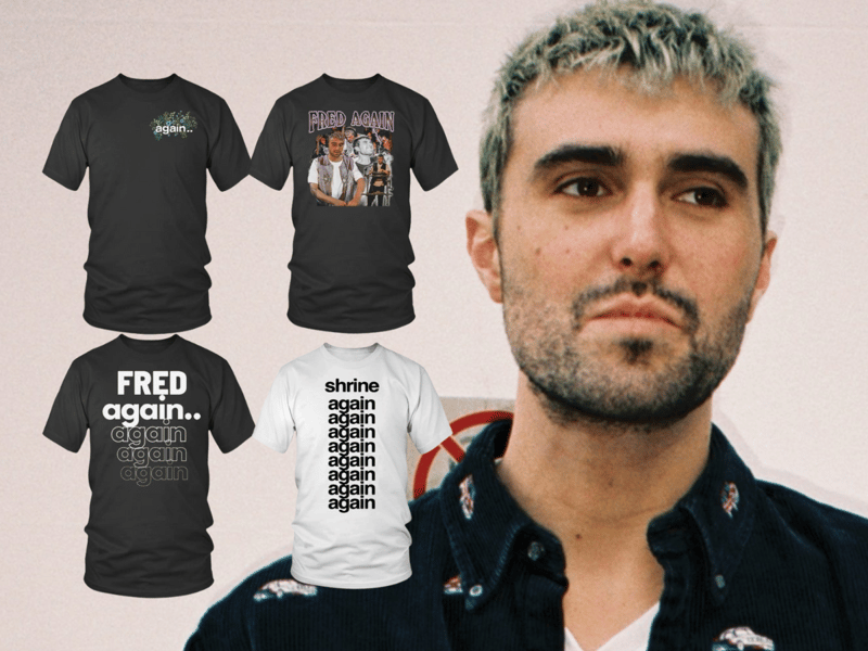 Headline act Fred Again.. boasts the always popular hip-hop print - a throwback to the days of the No Limit Soldiers - while the simple typface making use of the word "again" is quite sleak looking.