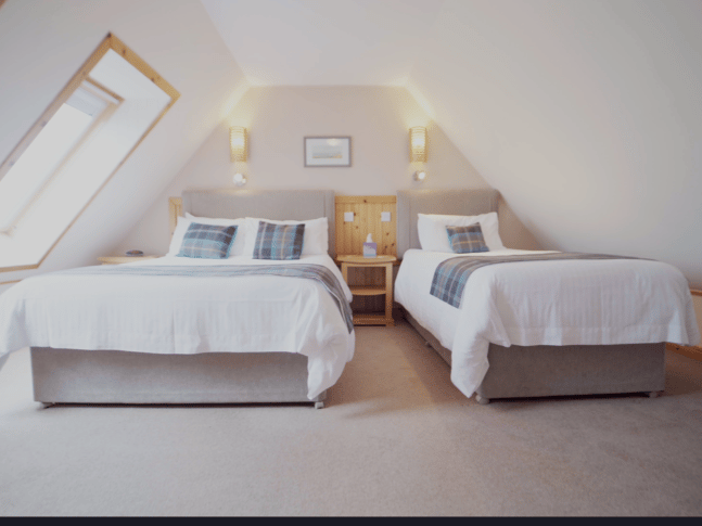 Inside one of the hotel's larger bedrooms