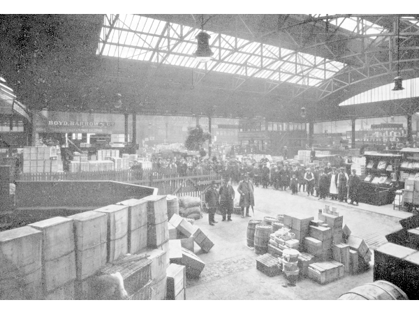 A snapshot inside the Fruit Market including some of the workers pictured. 