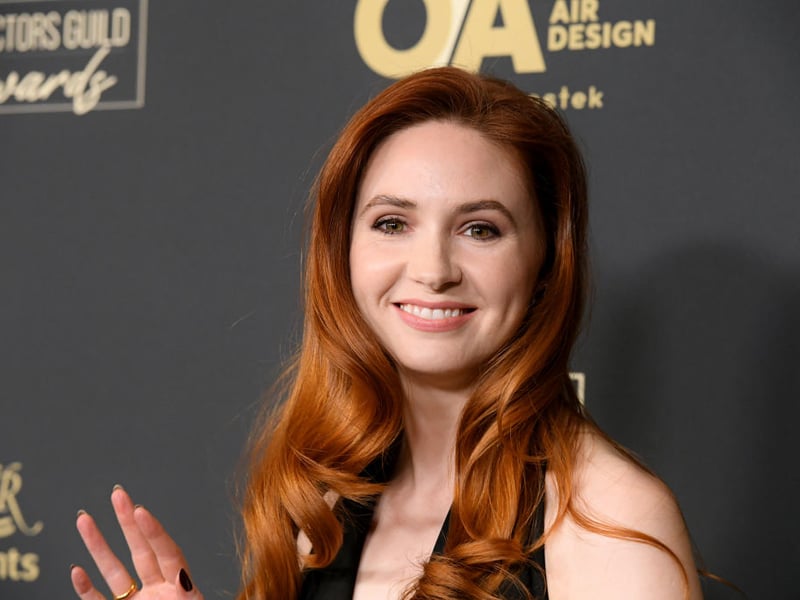 Hollywood star Karen Gillan, who was born in Inverness, was spotted enjoying a drink in George Square Gardens.