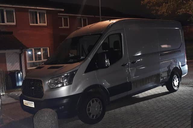 Claudiu-Carol Kondor's silver Ford Transit Cargo found abandoned in Highlands Walk, Belle Isle. Mr Kondor was reportedly crushed to death while trying to stop thieves from stealing his van.