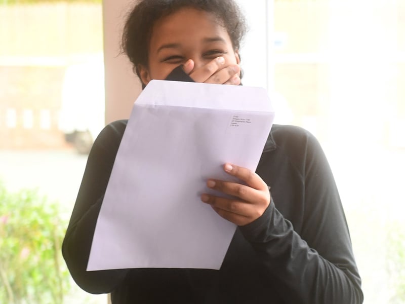 Pupils receive their GCSE results at Dixons Trinity Chapeltown.