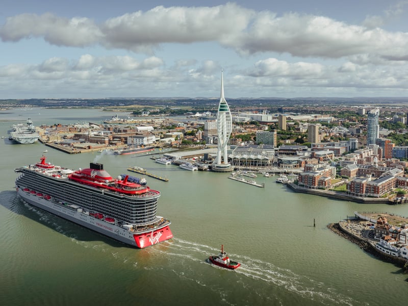 The luxury cruise liner was delayed by Storm Lillian but it was better late than never with the ship looking glorious travelling past the Spinnaker Tower.