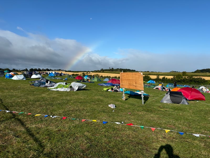 Tents have been damaged at Leeds Festival due to the heavy winds