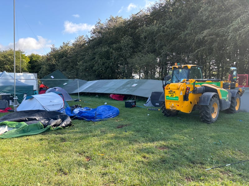 Campers have woken up the Leeds Festival site looking 'like a warzone'