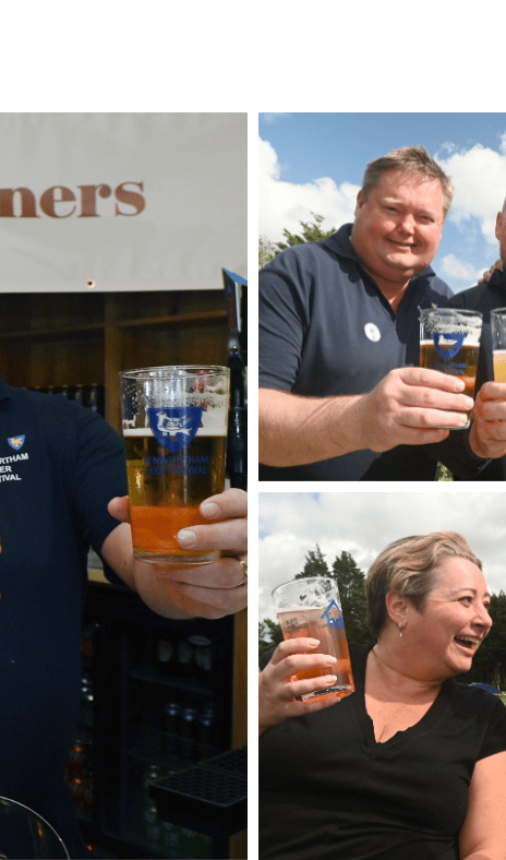 Enjoying a pint in the sun over bank holiday weekend at Penwortham Beef Festival 2024 held at Penwortham Cricket Club.