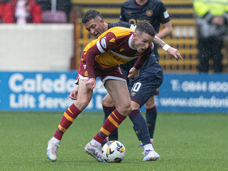 The captain led his side to a win over Hearts at Fir Park and was awarded an 8.3 rating for his performance. Scored the opening goal, had a 73% passing accuracy rate, won 100% of his tackles and made four clearances as Motherwell won 3-1.