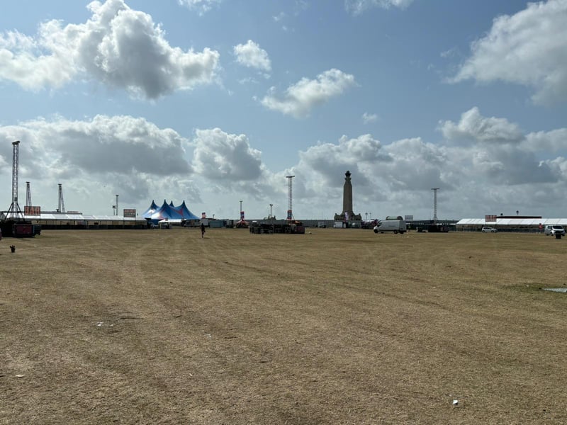 A deserted Southsea Common after a weekend of epic music and comedy sets.