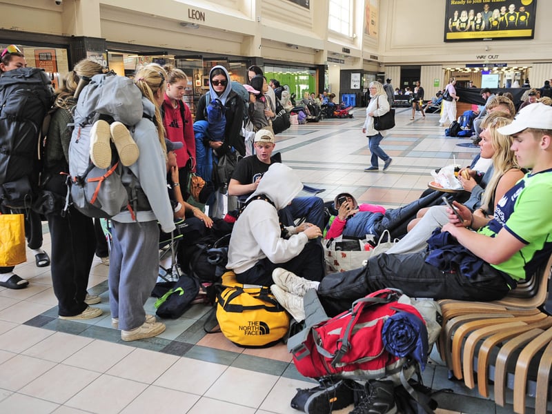 Plenty of passengers made the most of the food options at the train station to help get them through the day
