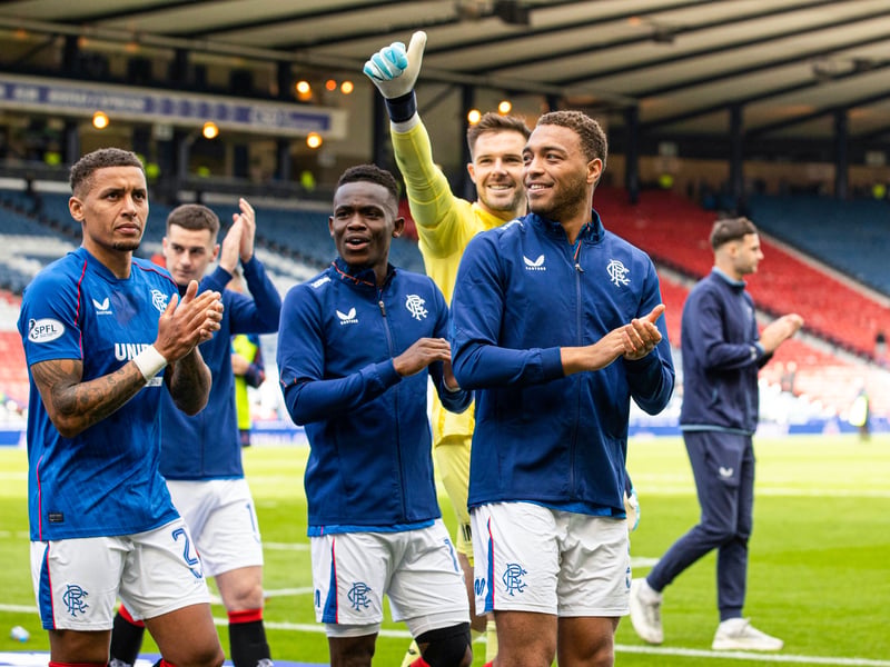Jack Butland shows his appreciation to the fans, alongside his team-mates.
