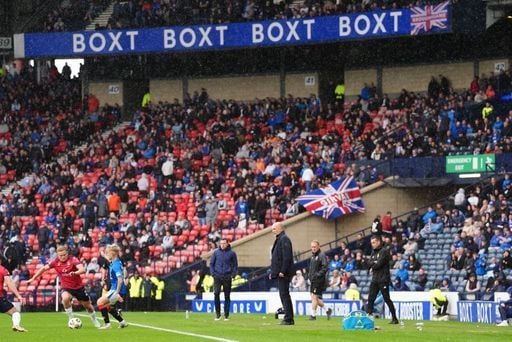 The supporters watch on as the Gers dominate at Hampden Park.