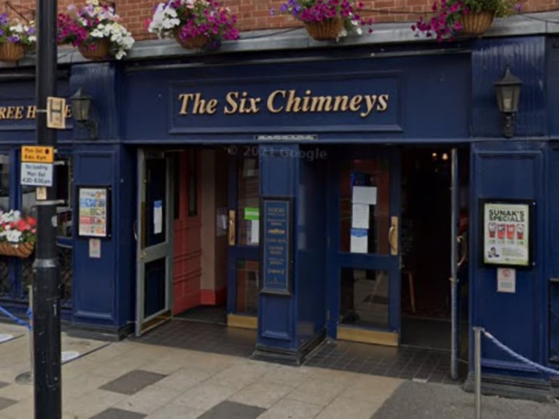 The Six Chimneys in Wakefield is named after a building which was located nearby. The building was a Tudor mansion, which was a local landmark until it collapsed in 1941. 