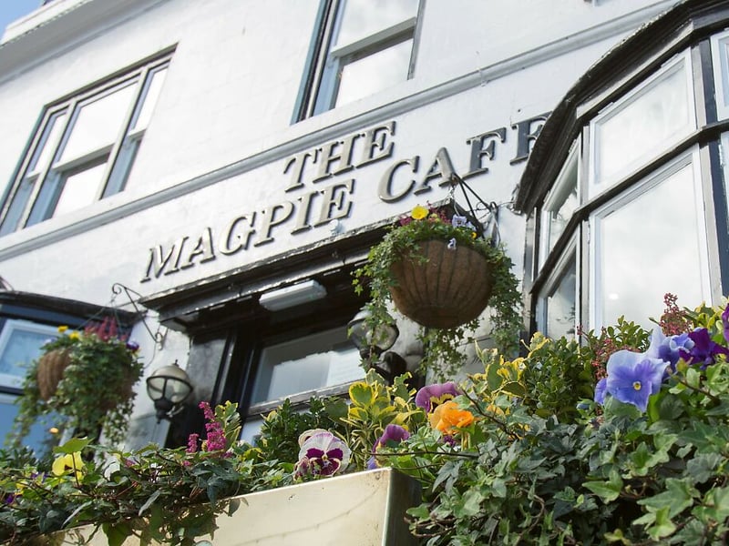 The Magpie Café is located in Whitby, North Yorkshire. The Good Food Guide says: “A Whitby landmark since the 1940s, this doughty purveyor of great-value fish and chips by the sea stands tall – a striking black-and-white building overlooking the quay and the boats which supply the freshest of fish.”